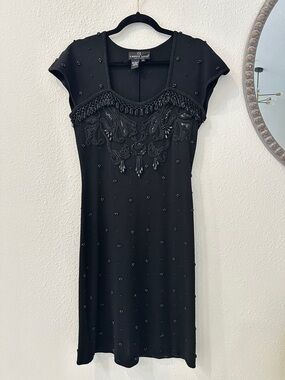 Carole Little Black Label Vintage Beaded Knit Dress